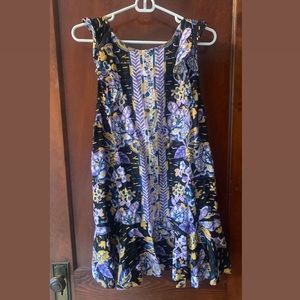 Purple black and mustard free people tunic size L